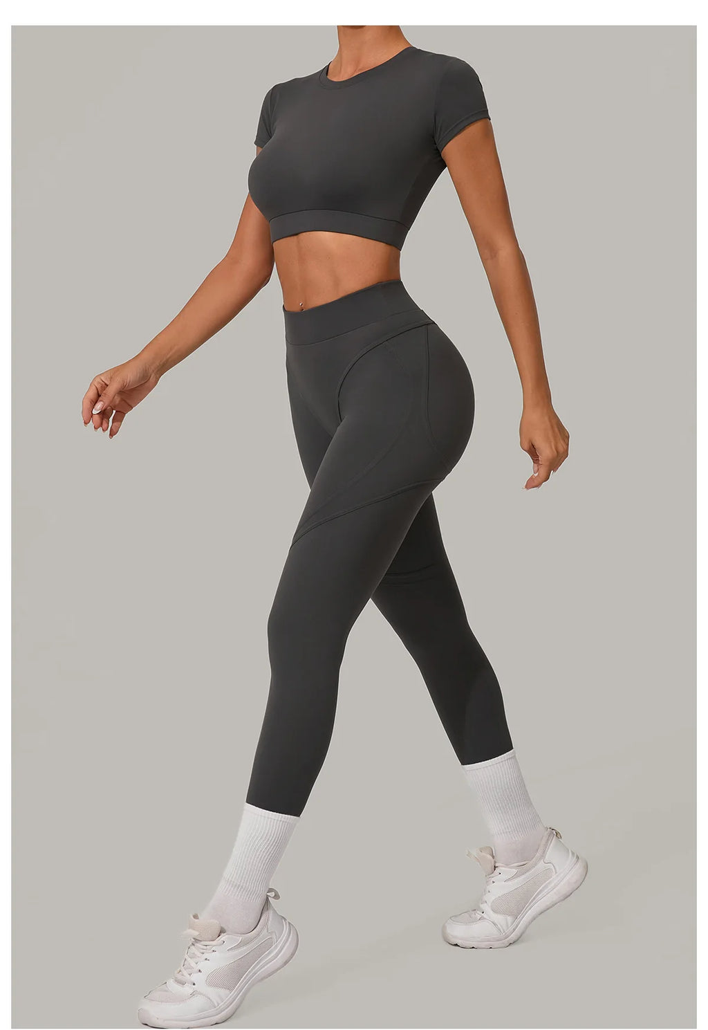2PCS Yoga Set Gym Clothes Seamless Sportswear Yoga Suits Women Fitness Tracksuits Sports Short Sleeves Gym Leggings Sports Suits