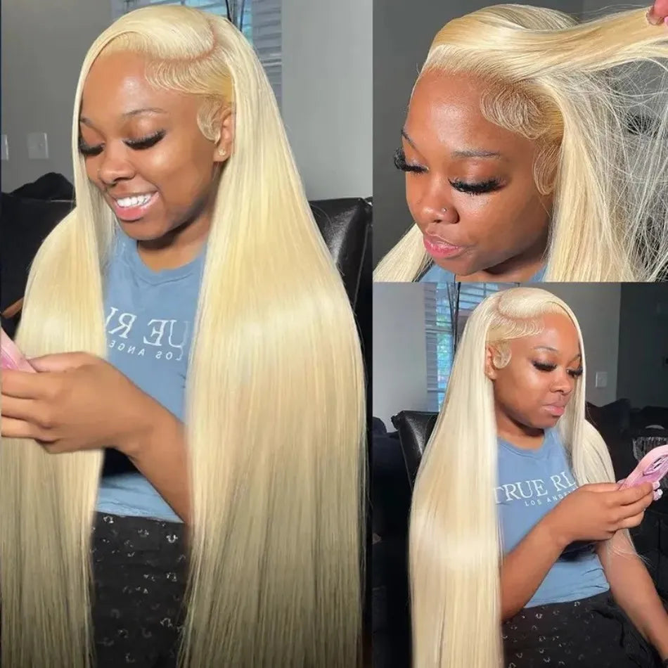 Blonde 613 Human Hair Wigs Straight Hd Lace Frontal Wig 13X6 Brazilian Wig For Black Women 30 40 Inch Lace Front Wig 230 Density