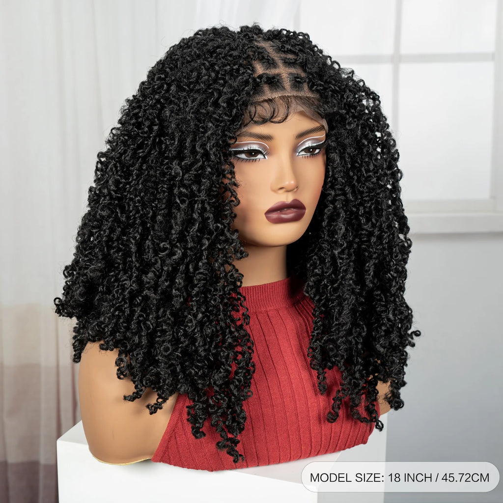 Thick Braided Wigs Synthetic Full Lace Knotless Box Braided Lace Wigs Lace Frontal Natural Braids Wigs for Black Women