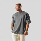 ONE POINT LYFT Print Big T Shirt Men Running Sport Gym Fitness Training Oversize 100% Cotton T-shirt Mens Bodybuilding Tee Tops