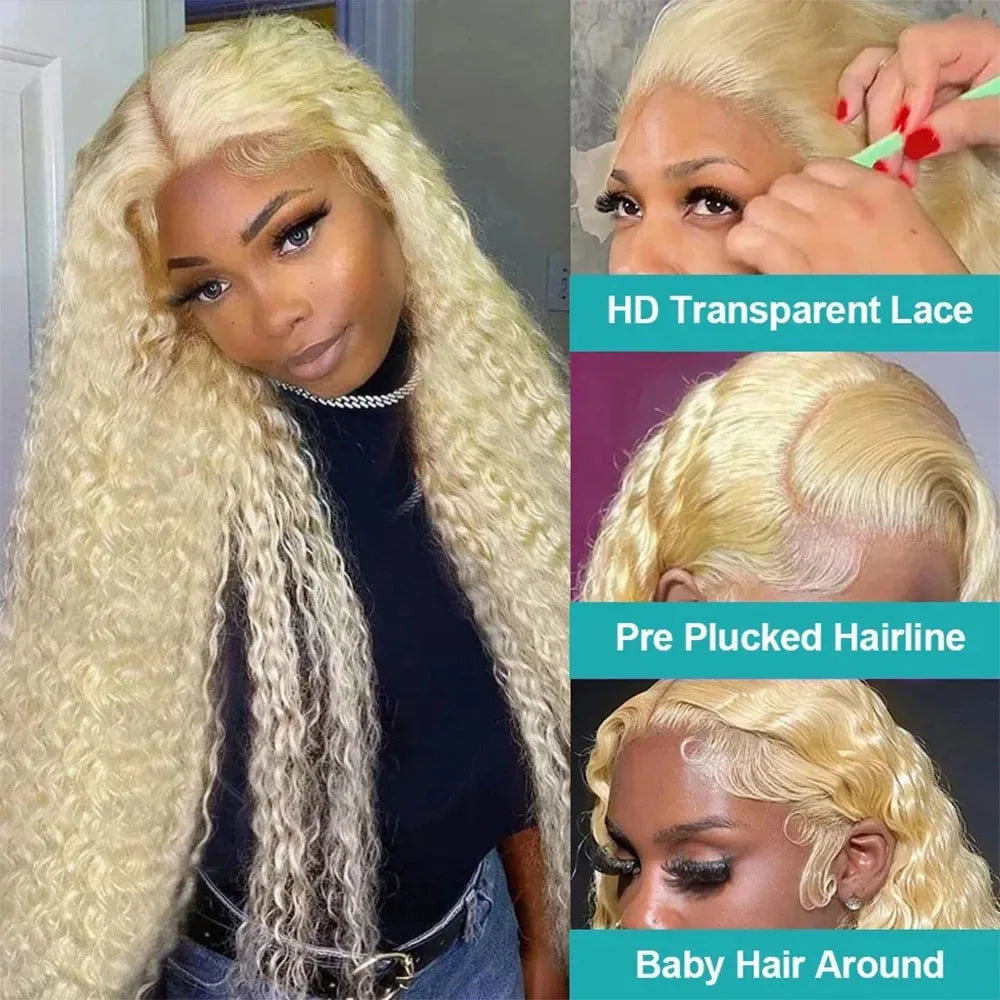 Rose Pink Small Curls Lace Front Wig 13x4 HD Deep Wave Frontal Wig for Women Synthetic Lace Frontal Wig Pre Plucked Daily