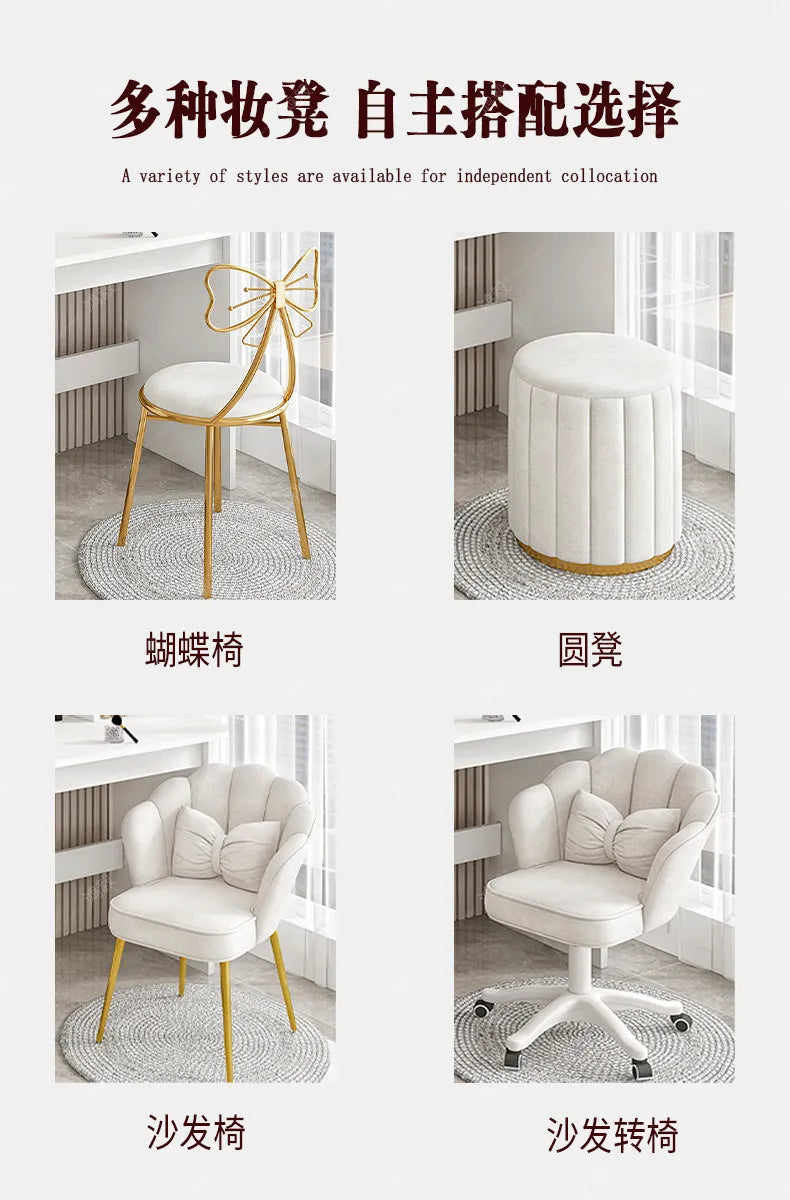 Bedroom Mirror Dressing Table Desk White Drawers Light Makeup Vanity Wood Room Penteadeira Com Espelho Dresser Furniture