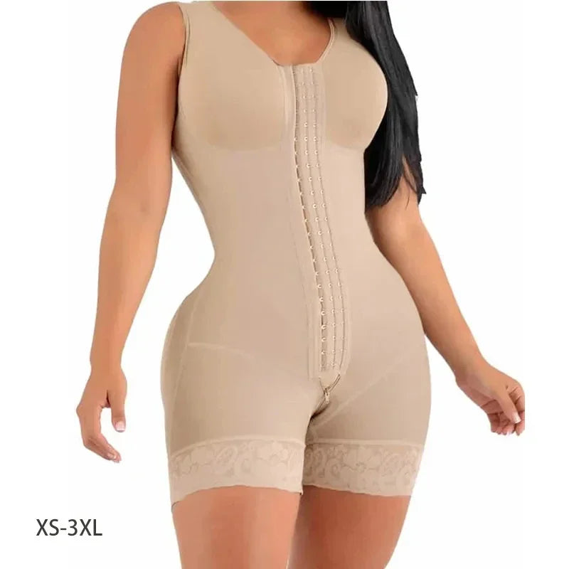 Full Body Shaper High Compression Shapewear Girdle With Brooches Bust For Postpartum Slimming Sheath Belly Fajas Colombianas Main image