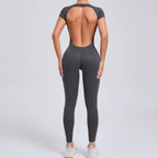 2026 Yoga Jumpsuit Fitness Sports Overalls Gym Clothing Set Wear Pilates Workout Clothes Women Short Sleeves Outfit Activewear