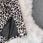 Leopard Print V-neck Sexy Bodycon Mini Dress Women Fashion Spring Autumn Sleeveless Cut Out Waist Backless Party Velvet Dresses