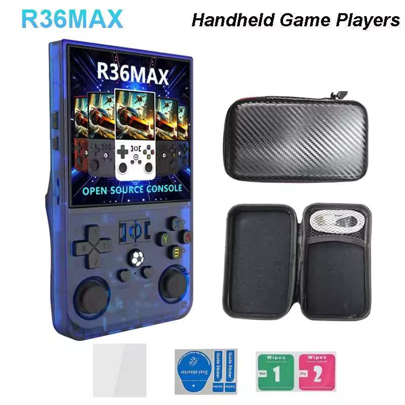 R36MAX Retro Handheld Video Game Console Linux System 4.0Inch IPS Screen Portable Pocket Video Player 64GB 128GB Games Kids Gif Main image