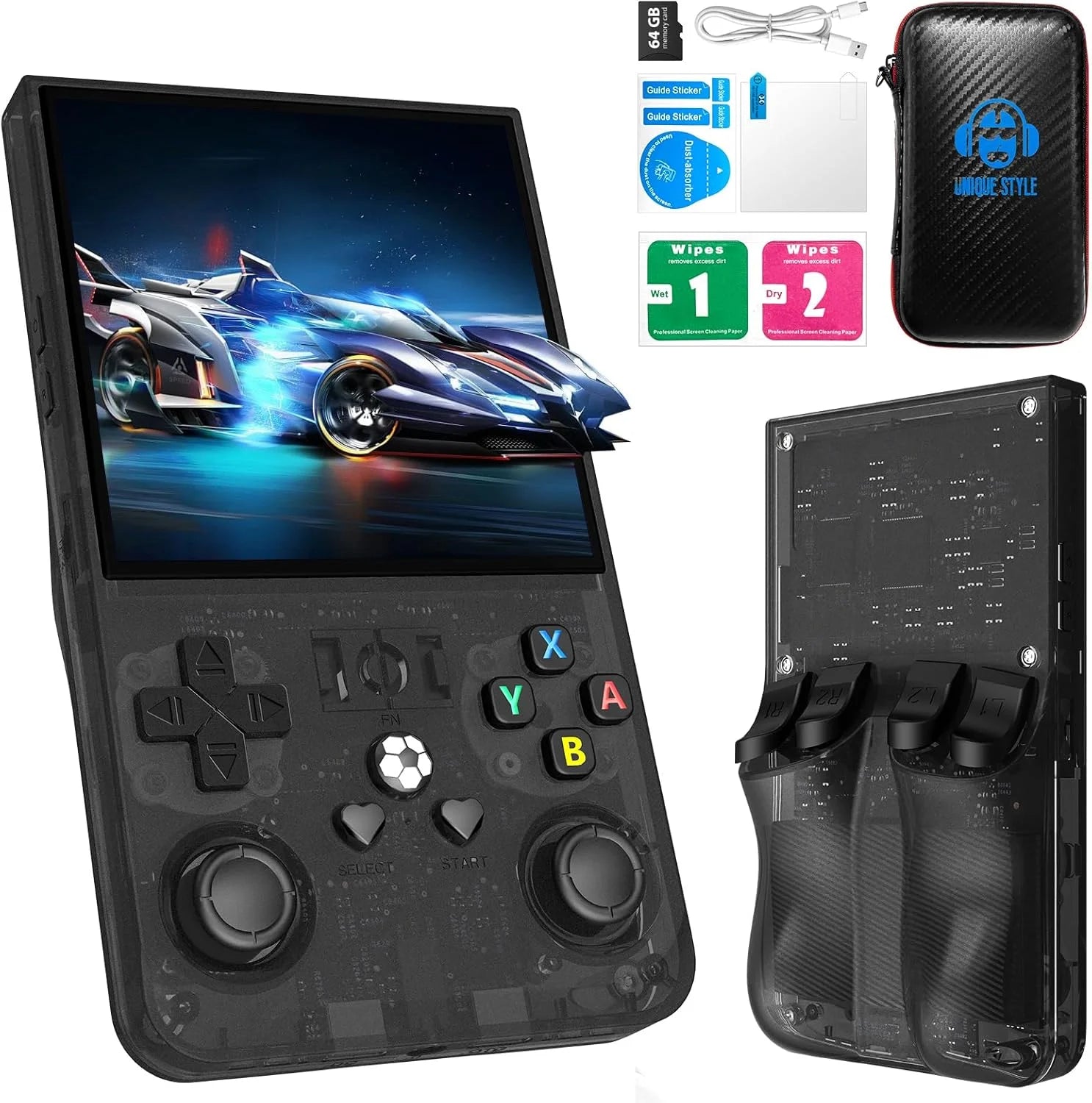 Open Source R36Max 4 Inch IPS Screen Retro Handheld Video Game Console Linux System Portable Pocket Game Player RK3326 Chip Main image