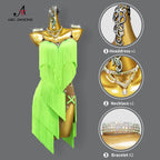 2025 New Latin Dance Dress Adult Womens Sexy Short Skirt Tassel Clothes Ballroom Practice Wear Line Suit Prom Costume Customized
