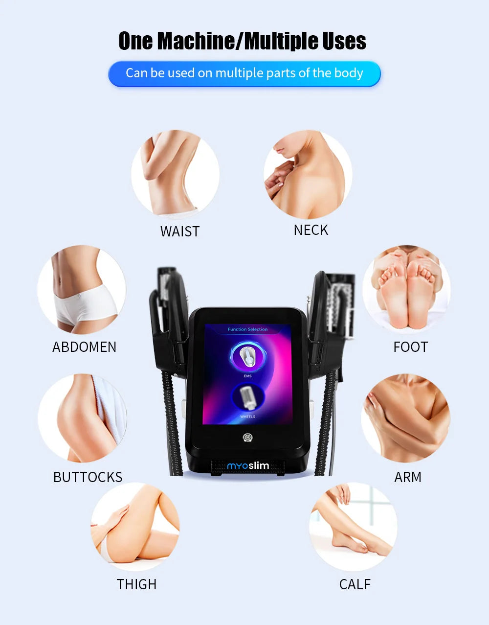 MYOSLIM and EMS Nova Hi-EMT RF Roller 2-in-1 Muscle Gainer Slimming Fitness Machine Health And Beauty Equipment For Salon