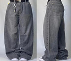 Street Vintage Jeans New Y2K Harajuku Wash Blue Multiple pockets Baggy Jeans Denim Pants Mens Womens High Waist Wide Trousers