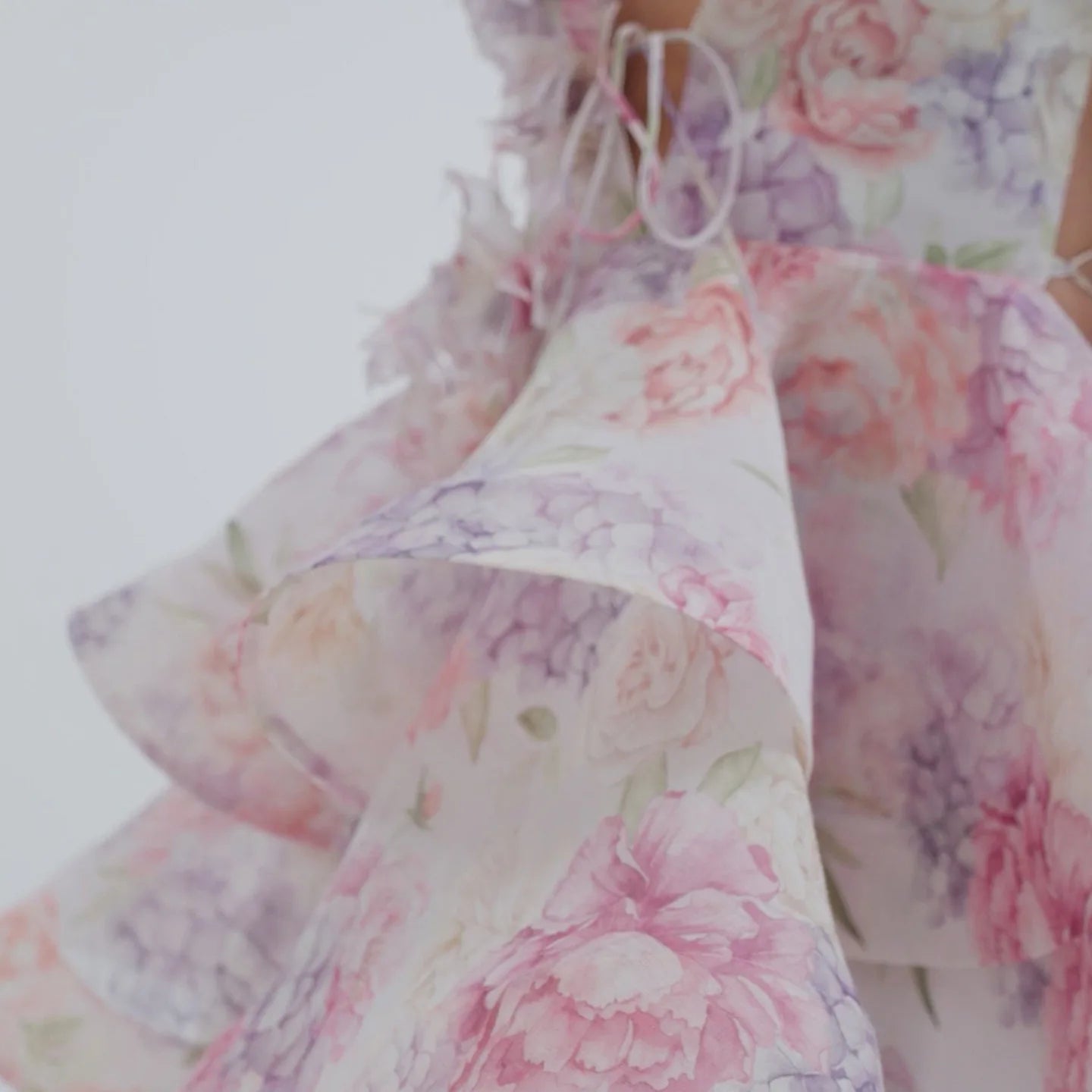 Elegant Floral Print Puff Sleeve Ball Gown Mini Dress Women 3D Flower V-neck Summer Beach Dresses Chic Holiday Evening Vestidos