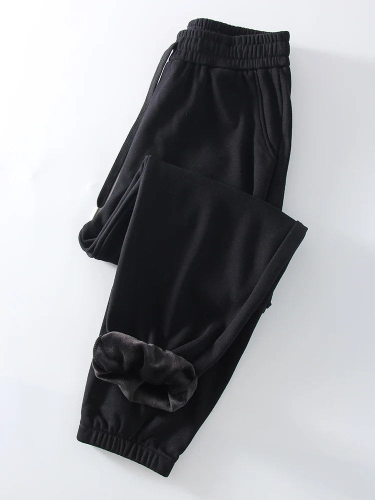Thick Warm Fleece Sweatpants Women Winter Straight Leg Pants Gray Velvet Trousers Pants Jogger For Women Sweatpants Outfits
