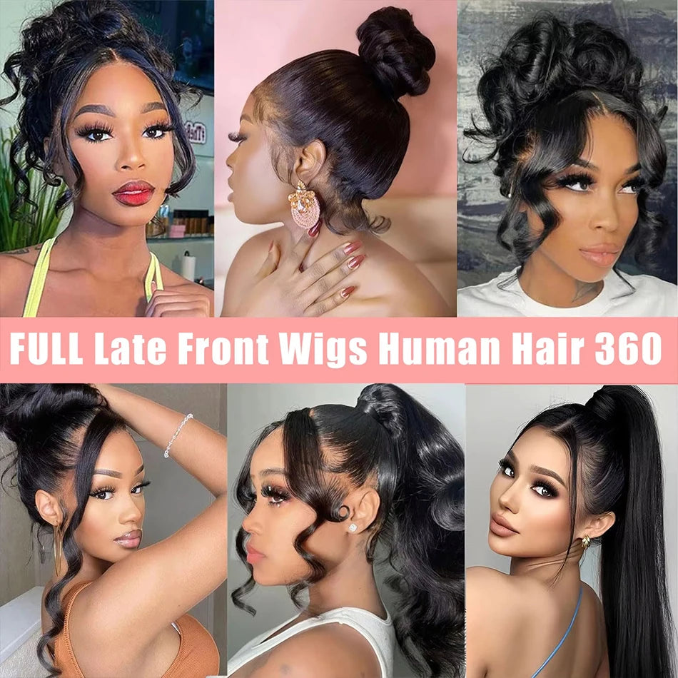 Straight 250 Density Real Full Lace Human Hair Wig Brazilian Pre Plucked 360 HD Full Lace Invisible Strap Snug Fit Wig For Women