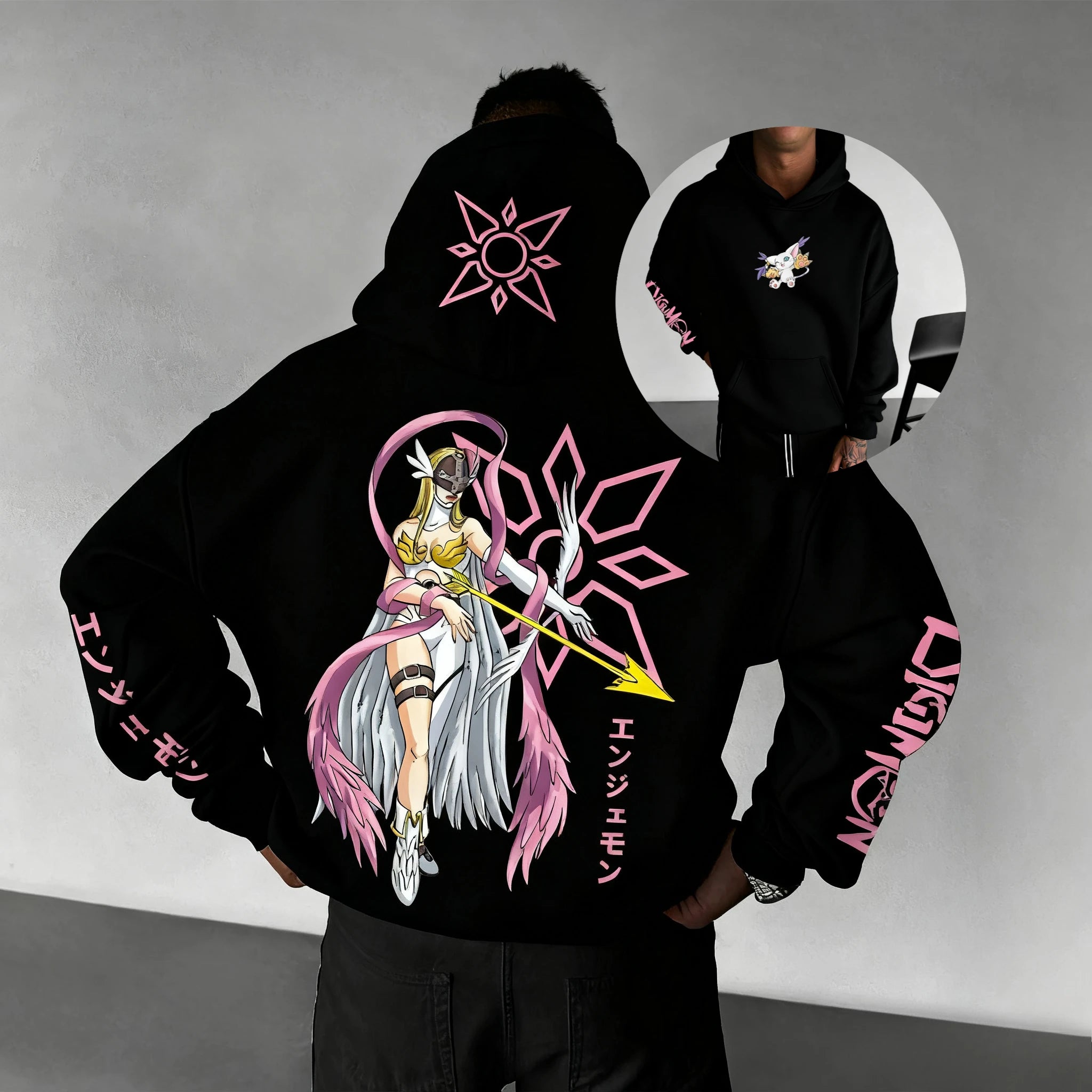 New Oversized Hoodie Men Women Digimon Anime Streetwear Casual Pullover Sweatshirt Hooded Jacket Autumn Winter Y2k Clothes Tops