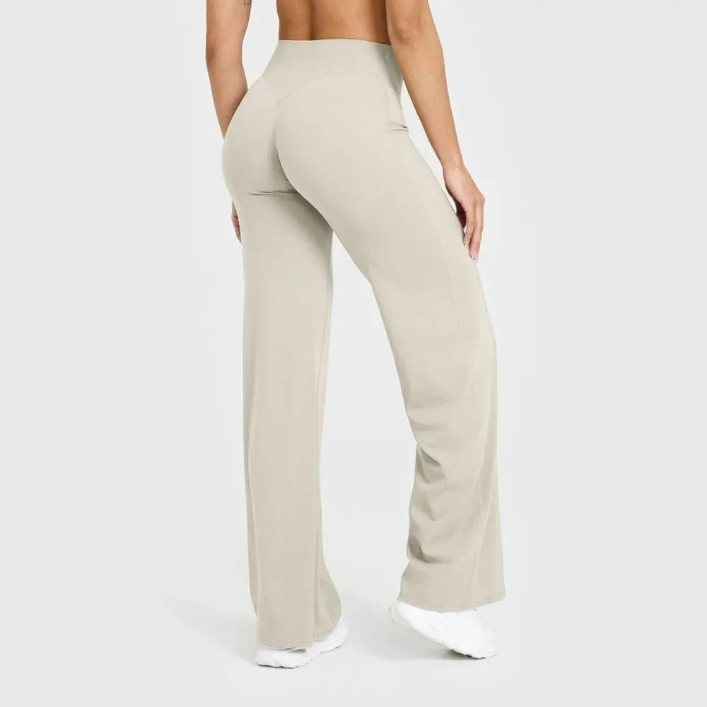 NCLAGEN Straight-Leg Pants Ultra Soft Butter Fabric Women's Mid-Waist Yoga Pants GYM Naked Feel Pilates Running Sport Trousers