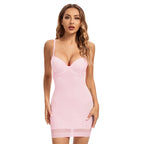 Becirzet Strap White Dress Underwear Women Mesh Control Slips Dresses Party Underwire Underskirt Tube Mini Short Underdress XXL
