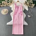 Chic vintage floral Three-dimensional Elegant Fairy korean fashion autumn Sundress women clothing