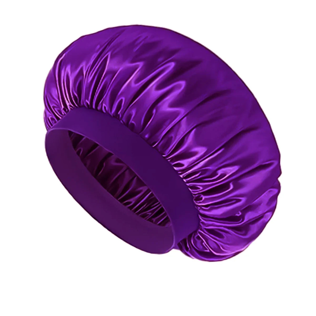 Baby Kids Satin Wide Band Sleeping Hat Beige Black White Pink Purple Bonnet Cap Turban Hat Wide Elastic Bands Night Sleep Cap