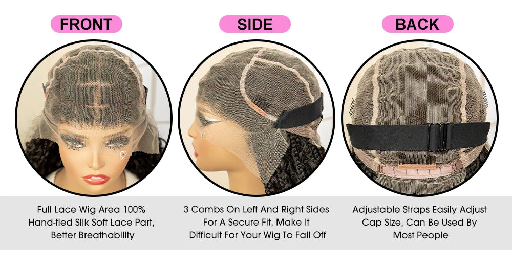 Full Lace Synthetic Box Braided Wigs Boho Braids Wig Black Women 40 Inches Synthetic Wig Afro Bohemian Braiding Hair