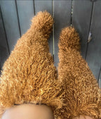 Women's Thigh High Mongolian Boots High Boots Winter New Fox Fur Snow Boots  Women's Boots Leg Warm Boots Non-Slip Soles