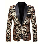 Shiny Sequin Embellished Single Button Stage Performance Outerwear in Blue Gold Green Purple Options for Men's Red Suit Jacket