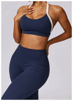 Gym Sport Bra Halter Sports Bra Anti-sweat Breathable Yoga Bra Shockproof Crop Top Fitness Top Push Up Workout Top Women