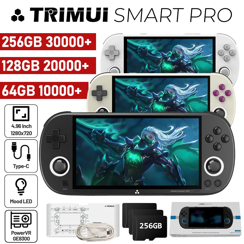 Trimui Smart Pro Handheld Game Console 4.96''IPS Screen Linux System RGB Joystick Video Game Console Gift 30000+ Games Secondary image
