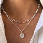 Classic Pendant Necklace for Women Micro Zircon Turkish Lucky Evil Eyes Palm Cross Pearl Multilayer Metal Chain Choker Jewelry