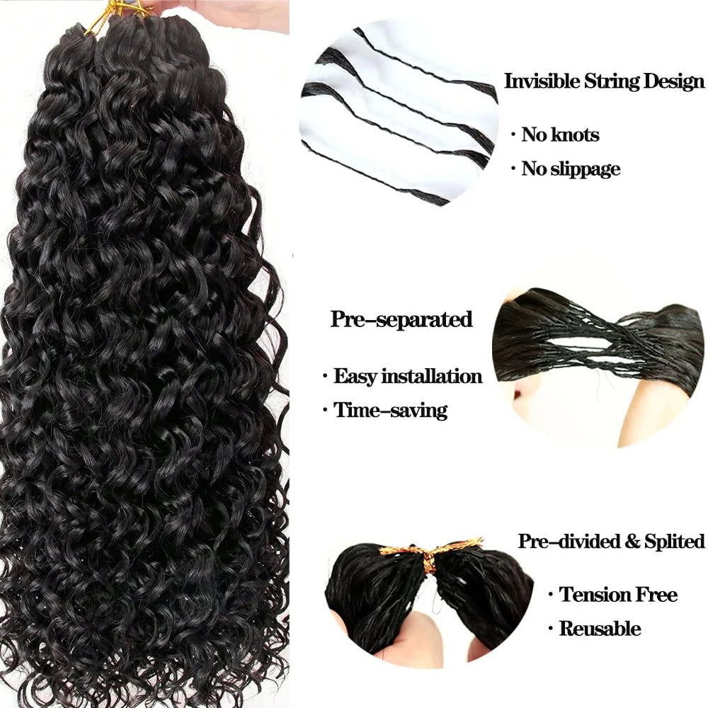 Natural Color Kinky Curly Crochet Hair Miracle Knots 100% Human Hair Soft Silky Bouncy Texture Full Head Extensions Luxury High End Hair
