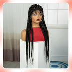32INCH Cornrow Braided Wigs Synthetic Full Lace Braids Wig with Baby Hair Lace Frontal Knotless Braided Lace Wig for Black Women