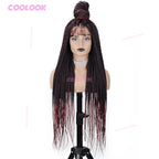 36" Cornrow Braids Lace Wigs Synthetic Full Lace Braided Wigs For Women Knotless Box Braid Wig Braided Wigs