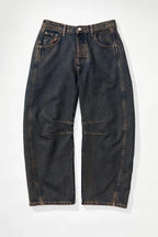 Midiross High Stretch Mid-Rise Barrel Jeans Fashion wide Leg Shape Women Casual Baggy Mid Waist Denim Pants