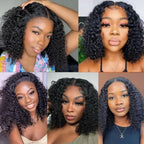Deep Wave Bob Lace Front Human Hair Wigs Short Bob Wig 13x4 4x4 Lace Frontal Wigs Brazilian Black Pre Plucked Curly Human Hair