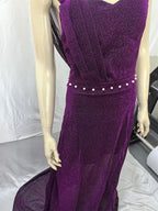 2026 Women's Wedding Party Dress Evening Elegant Sexy Deep V Neck One Shoulder Sleeveless Sequined Long Maxi Dresses For Women
