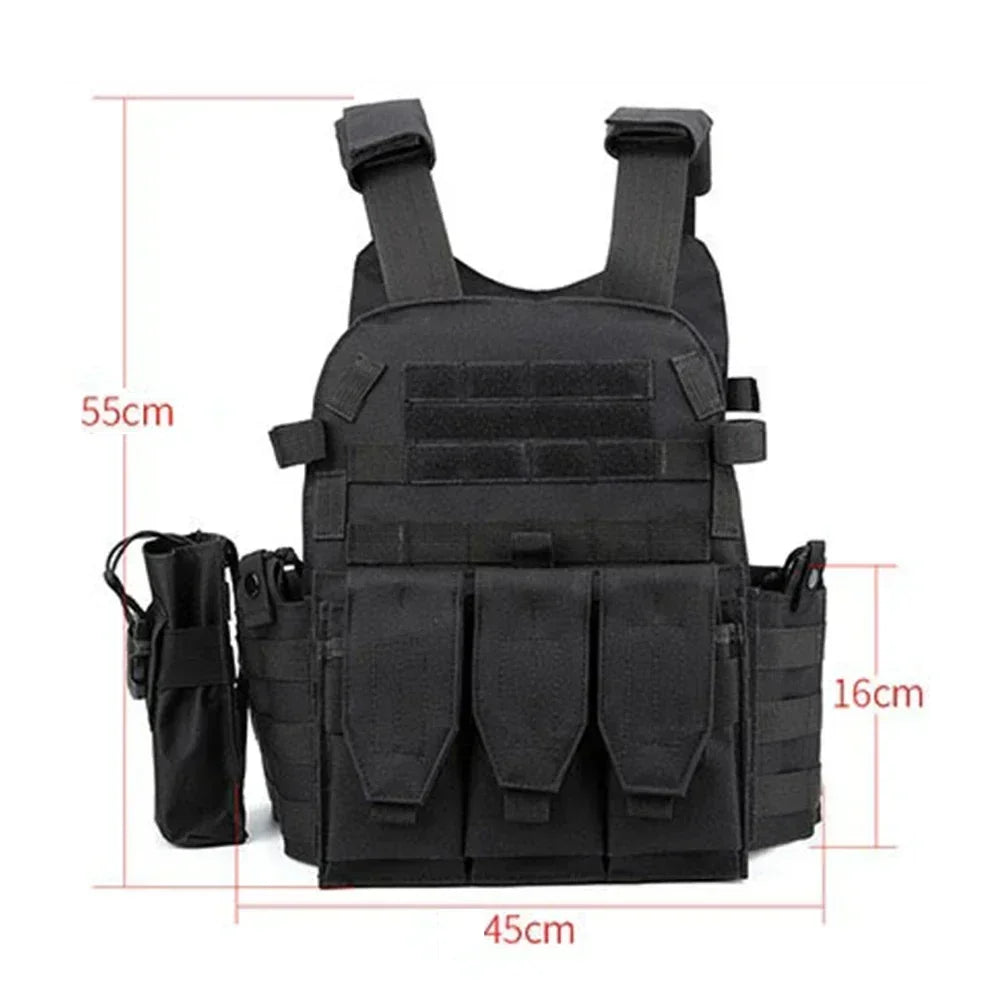 Military Tactical Vest Body Armor Combat Army CS Gear Hunting Plate Carrier Airsoft Accessories Wargame Pouch Molle Vest