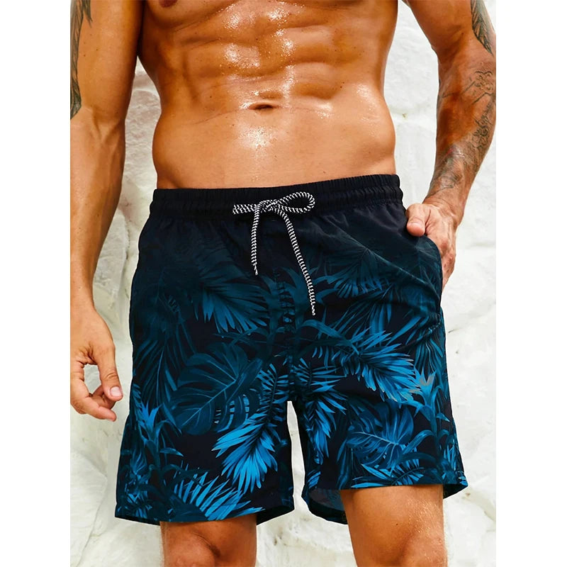 Tropical Plants 3D Print Board Shorts Men Oversized Surfing Drawstring Beach Sports Pants Swimwear Swimsuits Trunks Kid Clothing Main image