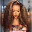 Deep Wave Curly Human Hair Wig Honey Blonde Highlight Wig Human Hair 5x5 HD Lace Closure Wig Glueless Wigs Human Hair For Woman