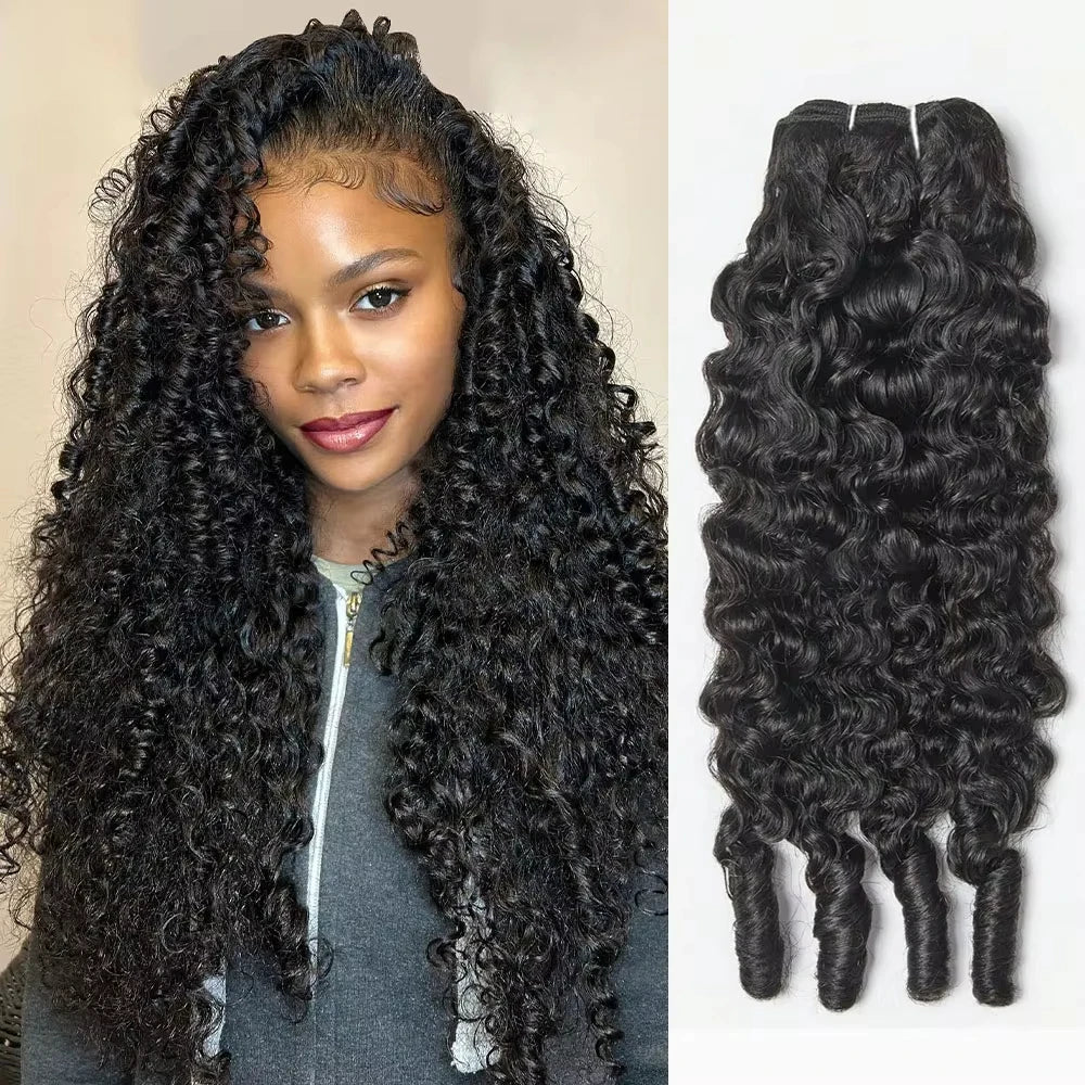 Burmese Curly Hair Bundles Raw Human Hair 1/3/4 Bundles Pixie Curly 100% Unprocessed Human Hair Weave Extensions For Women Wavy