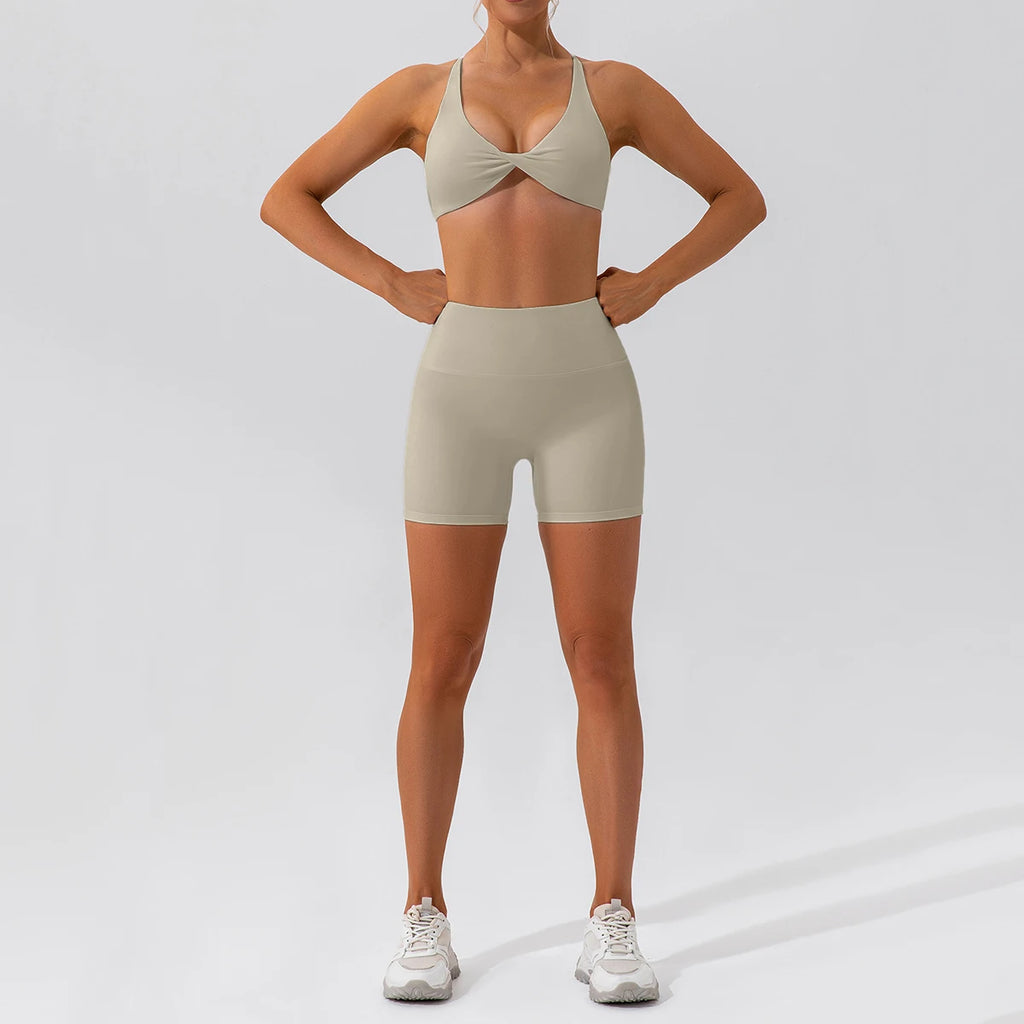 2-Piece Quick Dry Yoga Set – Long Sleeve Gym Outfit