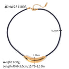 Youthway Trendy Stainless Steel Waterproof Irregular Geometric Metal Wax Rope Necklace Gold Silver For Women Jewelry Gift