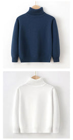 2026 Autumn Winter Children's Cotton Sweater Full Sleeve Turtleneck Knitwear Baby Boys Girls Clothing Warm Soft Jumper Pullovers