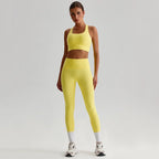 Women's Gym Workout Yoga Outfit Sets Naked feel fabric Beautiful Back Bra outdoor Running Fitness Butt-lifting Yoga Pants Suit