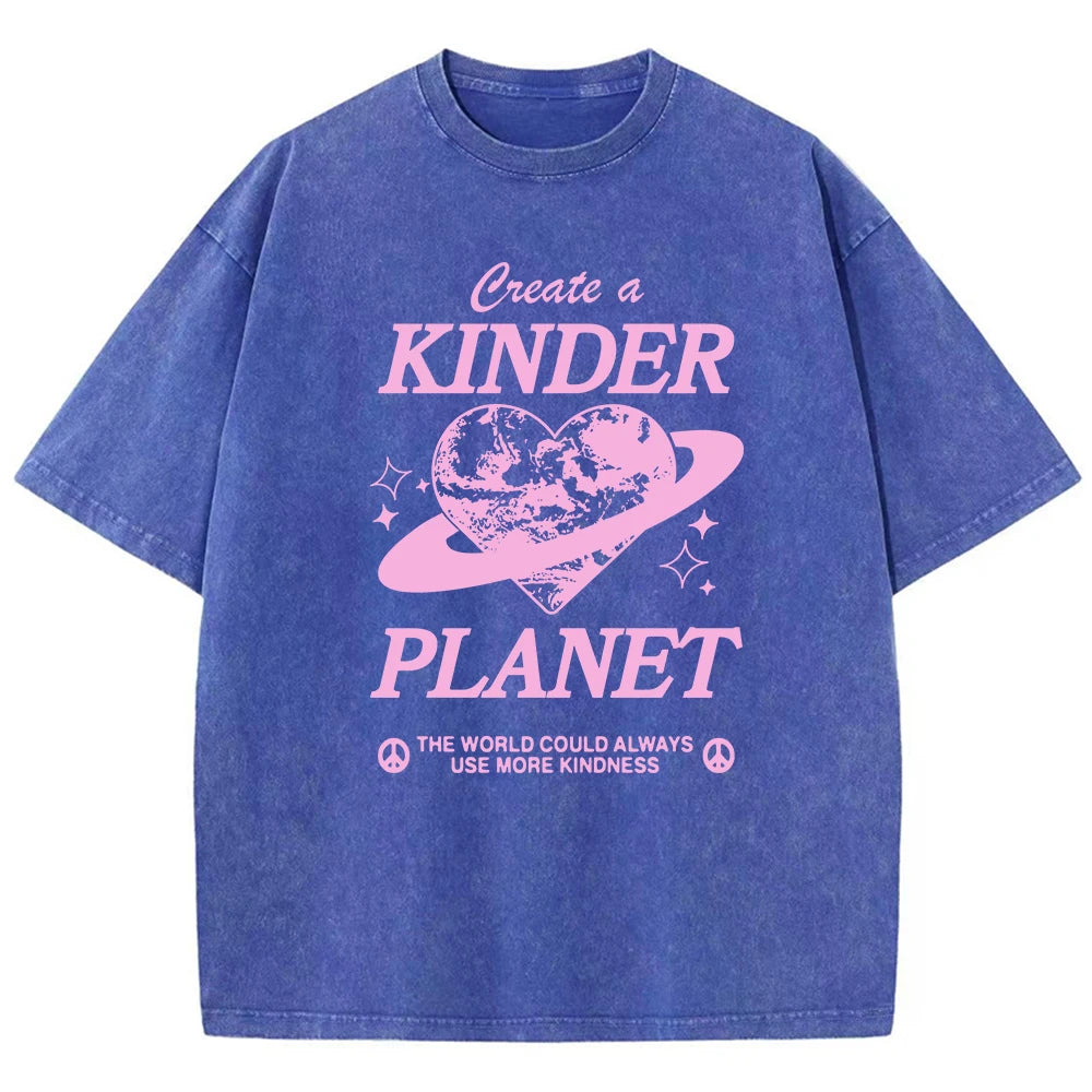 Geeate A Kinder Planet Pink Print Mans Tee Clothing Cartoon Comfort T-Shirt Round Neck T-Shirts Retro S-Xxxl Half Sleeve Main image