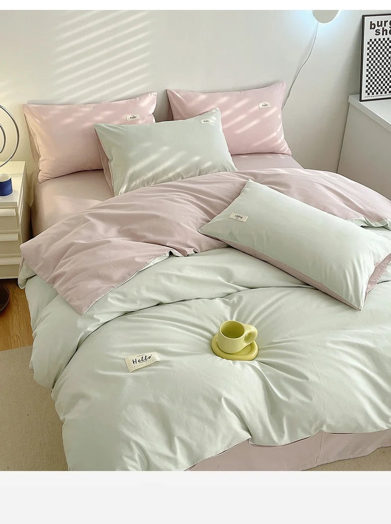 INS style high luxury solid color double-sided style single couple quilt cover soft luxury hotel & apartment & home bedding