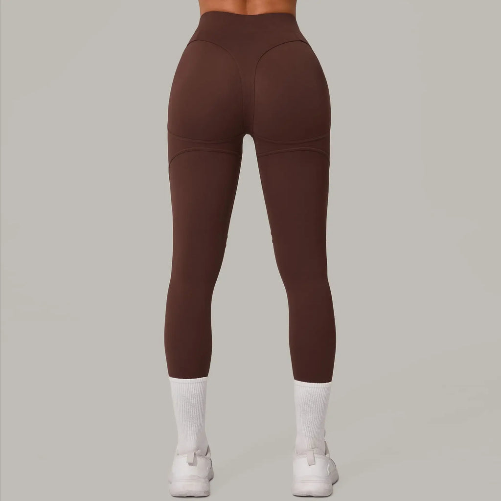 Gym Workout Yoga Fitness Sports Suit Short-sleeved Top Padded-free High-waisted Hip-lifting Trousers Outdoors Leisure Sportswear