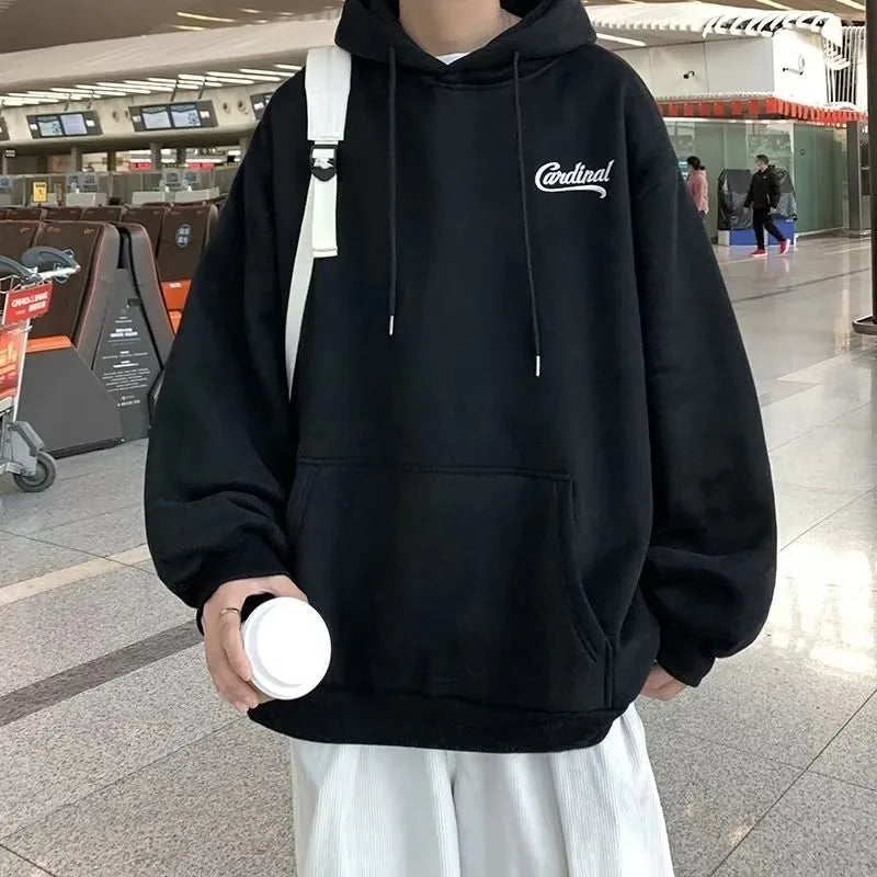 M-8XL Hoodie Men's Large Sweater Hoodie Loose Fashion American Classic Letter Printed Long Sleeve Double Shirt Secondary image