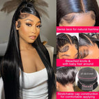 250 Density 40 44 Inch Bone Straight Hd Transparent 13x6 Lace Frontal Wig Brazilian 13x4 Hd Lace Front Human Hair Wigs For Women