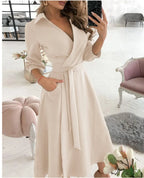 Women Print Dress Sexy V-Neck Bat Sleeve Ruffl Flowers Print Bohemian Beach Sundress Ladies Loose Summer Vacation Mini Dresses