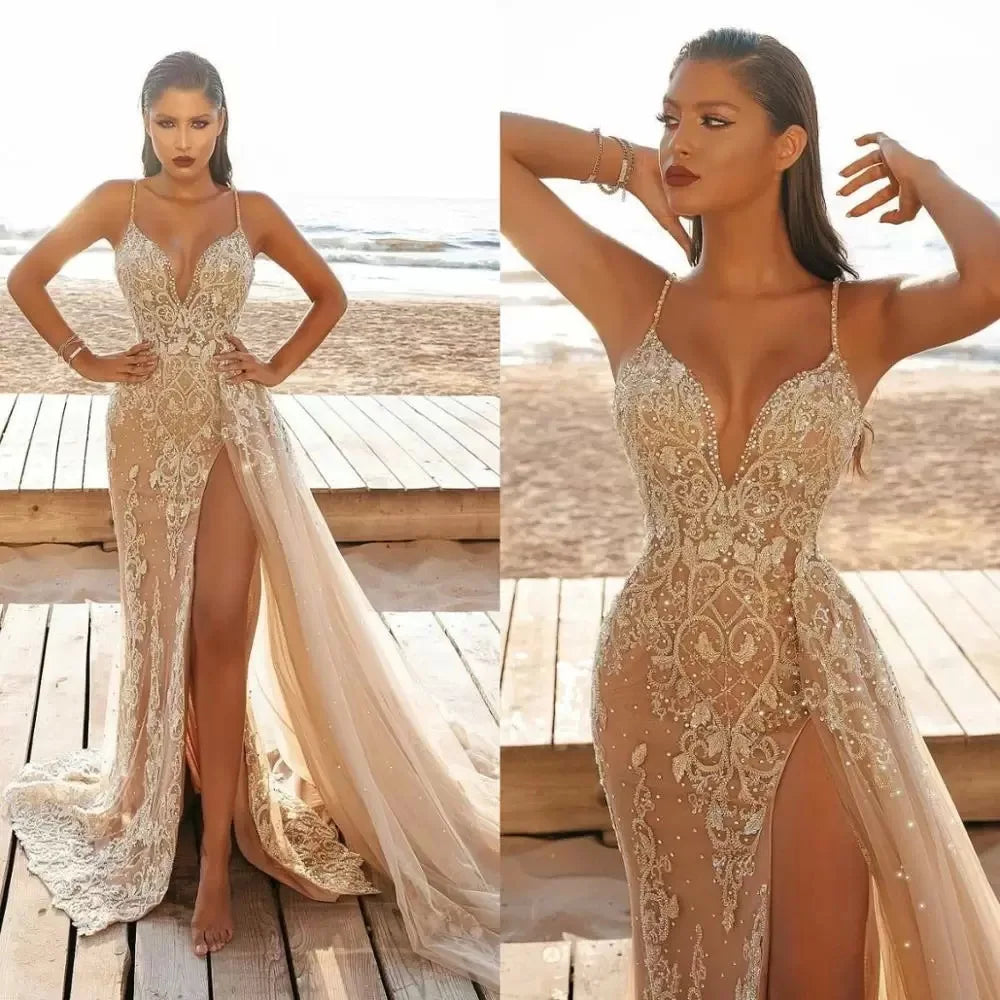 Wedding Party Dress Female Evening Elegant Sexy Deep V Neck Strap Sleeveless Sequined Long Maxi Dresses for Women 2026