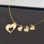 Personalized Name Hearts Necklace For Mom Engraved With Multiple Kids Names Customized Stainless Steel Jewelry Mother's Day Gift